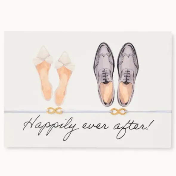 Armband-Karte „Happily Ever After“ - 2x Unendlich-Anhänger, 18K vergoldet