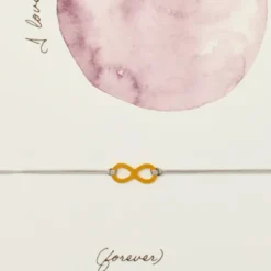 Armband Karte - love you to the moon, Anhänger Unendlichzeichen vergoldet 18K