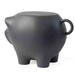 Beistellschwein SidePig anthrazit grau – Hocker und Beistelltisch in Schweineform