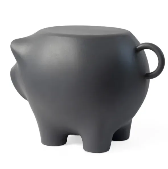 Beistellschwein SidePig anthrazit grau – Hocker und Beistelltisch in Schweineform