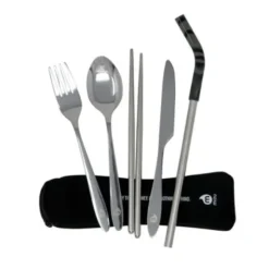 Besteck-Set inkl. Strohhalm im Neopren-Etui