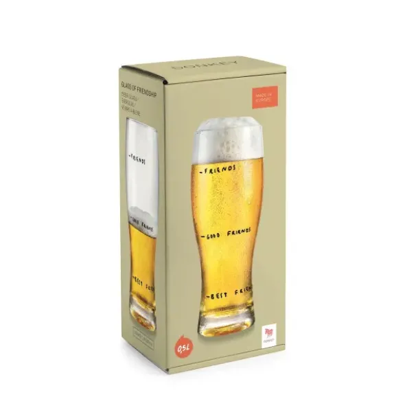 Bierglas - Glass of Friendship mit lustiger Skala, 0,5 l