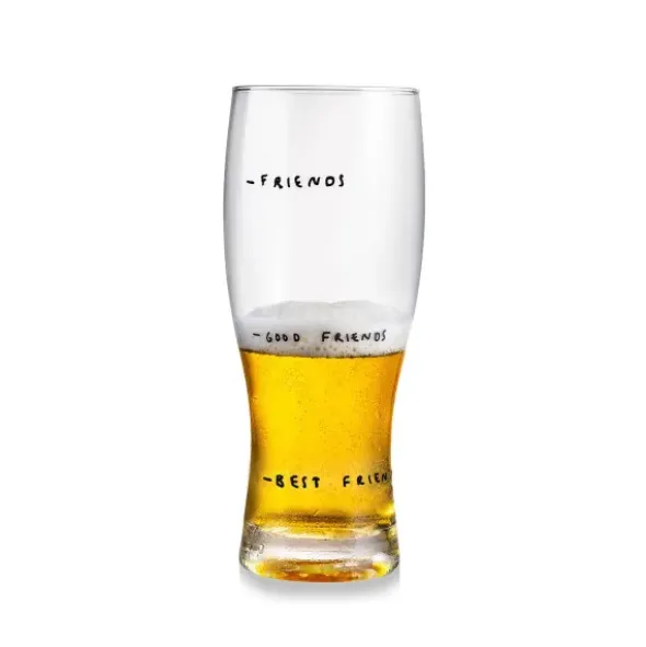 Bierglas - Glass of Friendship mit lustiger Skala, 0,5 l