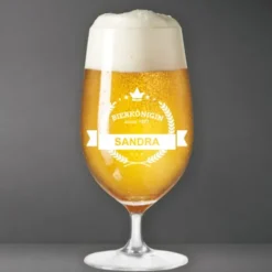 Bierglas graviert - BIERKÖNIGIN mit Name und Geburtsjahr