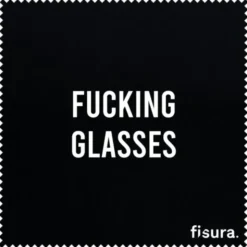Brillenputztuch Microfaser Fucking Glasses, schwarz 14,5 x 14,5 cm