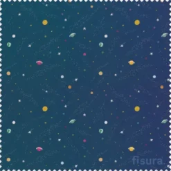 Brillenputztuch Microfaser Weltraum, blau 14,5 x 14,5 cm