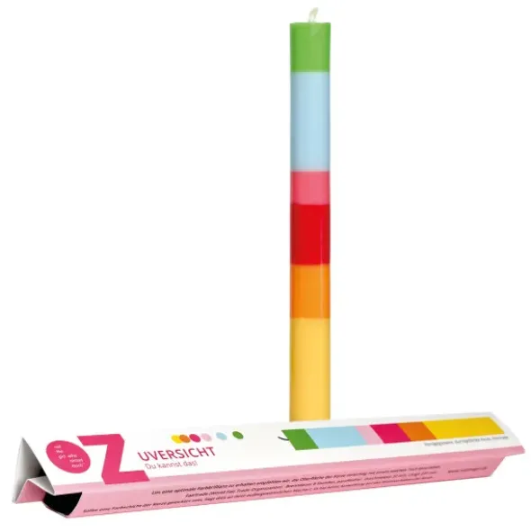 Bunte Stabkerze Zuversicht - Du kannst das