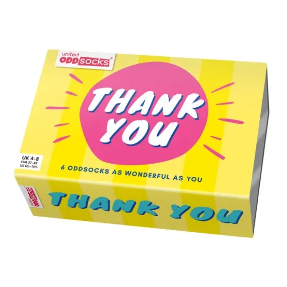 Damensocken Geschenkbox THANK YOU - 6 Socken, Gr. 37-42