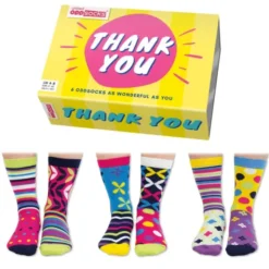 Damensocken Geschenkbox THANK YOU - 6 Socken, Gr. 37-42