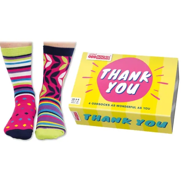 Damensocken Geschenkbox THANK YOU - 6 Socken, Gr. 37-42