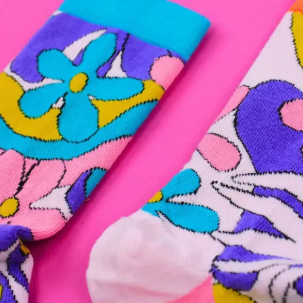 Damensocken mit Blumenmotiv - bunte Socken FAITH Gr. 37-42