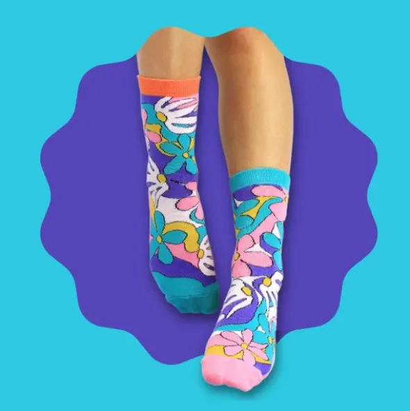 Damensocken mit Blumenmotiv - bunte Socken FAITH Gr. 37-42