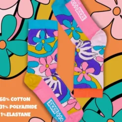 Damensocken mit Blumenmotiv - bunte Socken FAITH Gr. 37-42