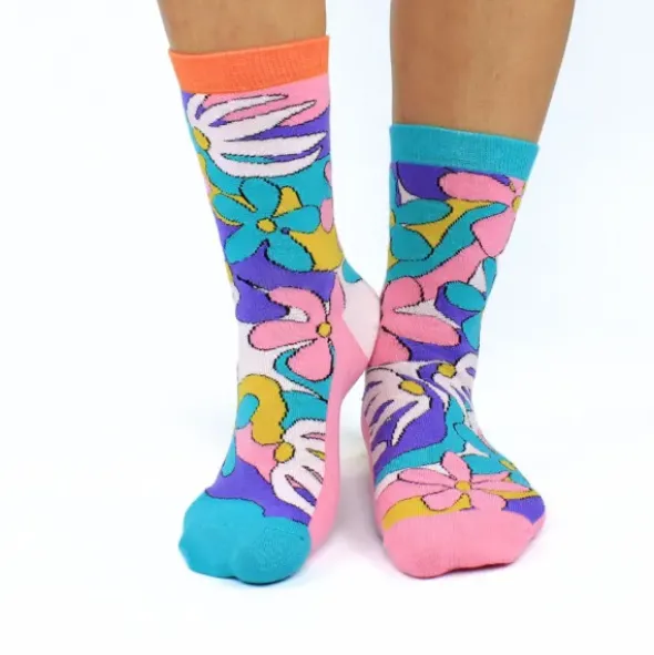 Damensocken mit Blumenmotiv - bunte Socken FAITH Gr. 37-42