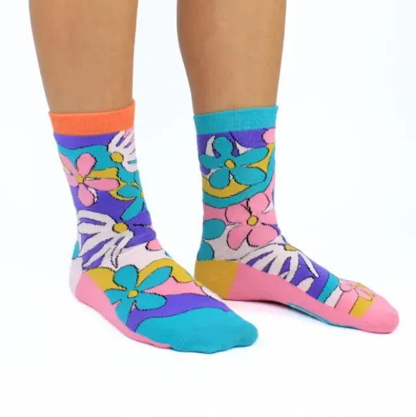 Damensocken mit Blumenmotiv - bunte Socken FAITH Gr. 37-42