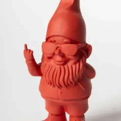 Dekofigur Zwerg rot mit Stinkefinger & Sonnenbrille 12 cm