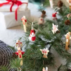 Dekoklammern Weihnachten - 4 Mini-Holzklammern Weihnachtsengel