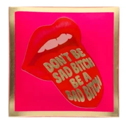 Dekoteller für Schmuck & Schlüssel DON´T BE SAD BITCH BE A BAD BITCH – eckiger Glasteller