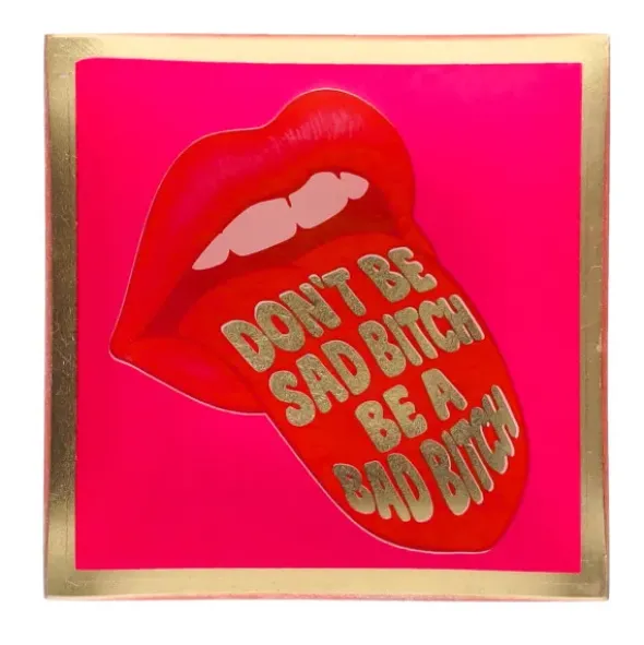 Dekoteller für Schmuck & Schlüssel DON´T BE SAD BITCH BE A BAD BITCH – eckiger Glasteller