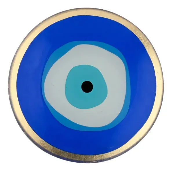 Dekoteller für Schmuck & Schlüssel Blaues Auge – runder Glasteller