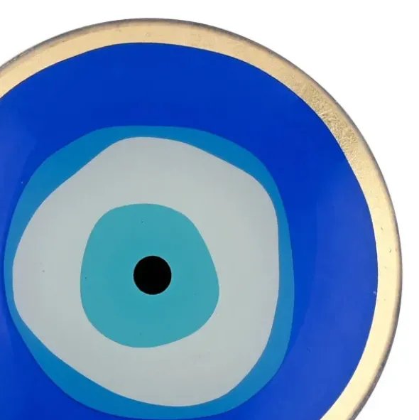 Dekoteller für Schmuck & Schlüssel Blaues Auge – runder Glasteller