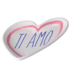 Dekoteller Herz "TI AMO"– Porzellan Ablageschale für Schmuck & Schlüssel
