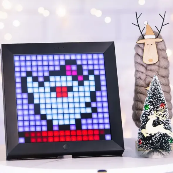 DIVOOM PIXOO - Digitaler Bilderrahmen mit Pixel Design zum Selbstgestalten