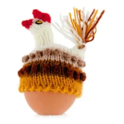 Eierwärmer HUHN gestrickt - braune Naturtöne (handmade)
