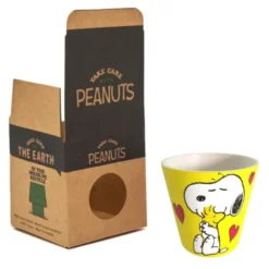 Espressotasse Snoopy aus Kunststoff gelb - Peanuts Espressobecher LOVE