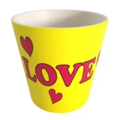 Espressotasse Snoopy aus Kunststoff gelb - Peanuts Espressobecher LOVE