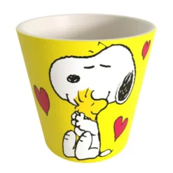 Espressotasse Snoopy aus Kunststoff gelb - Peanuts Espressobecher LOVE