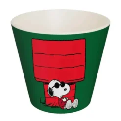 Espressotasse Snoopy aus Kunststoff grün - Peanuts Espressobecher Good Vibes