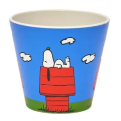 Espressotasse Snoopy aus Kunststoff - Peanuts Espressobecher Snoopy auf Hundehütte