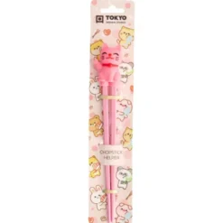 Essstäbchen für Kinder mit Haltehilfe, Glückskatze pink