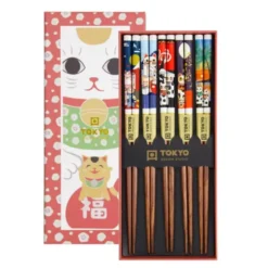 Ess-Stäbchen Geschenkset 5 Paar - Glückskatze Lucky Cats