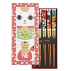 Ess-Stäbchen Geschenkset 5 Paar - Glückskatze Lucky Cats