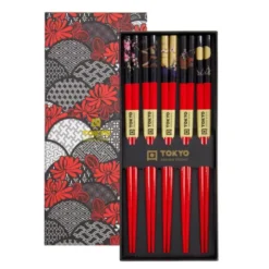 Ess-Stäbchen Geschenkset 5 Paar - Red