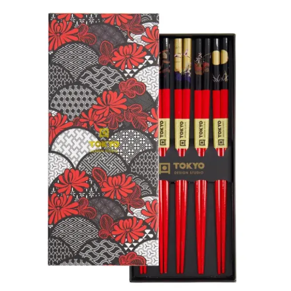 Ess-Stäbchen Geschenkset 5 Paar - Red