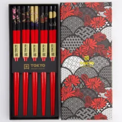 Ess-Stäbchen Geschenkset 5 Paar - Red
