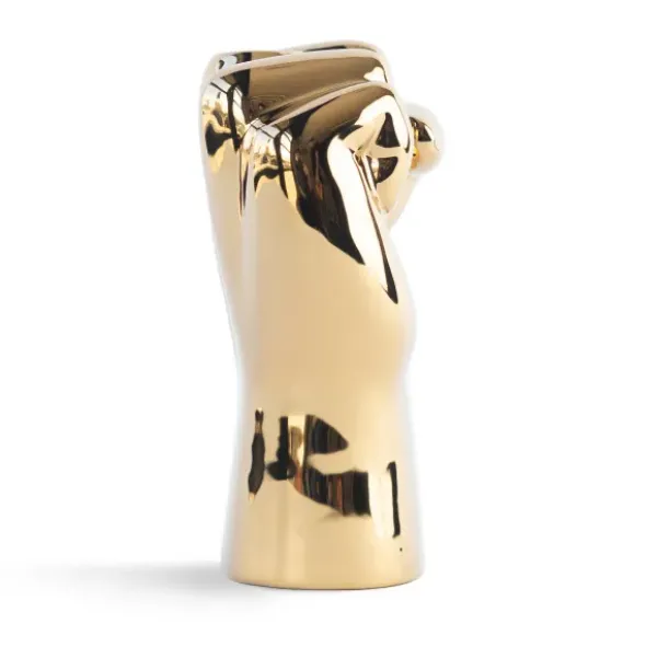 F*CKVASE gold - Keramikvase Stinkefinger