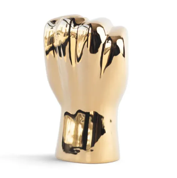 F*CKVASE gold - Keramikvase Stinkefinger