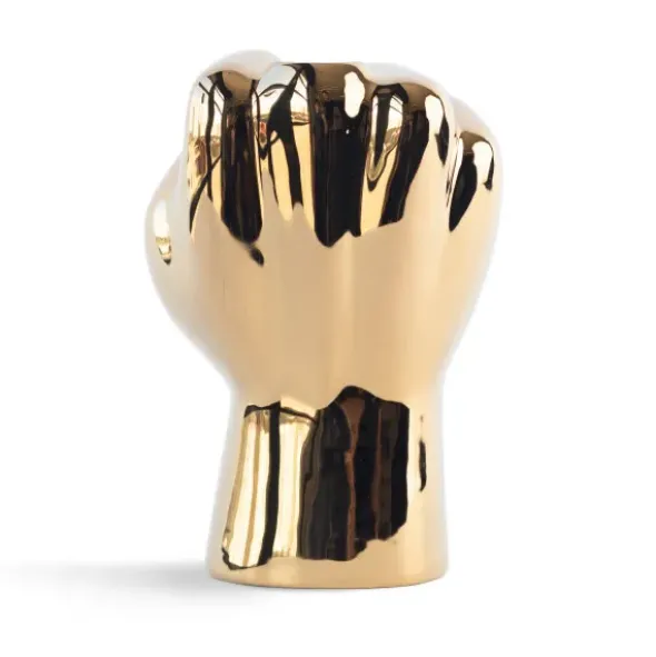 F*CKVASE gold - Keramikvase Stinkefinger
