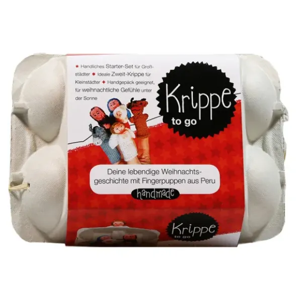 Fingerpüppchen gestrickt - KRIPPE Geschenkset mit Geschichte