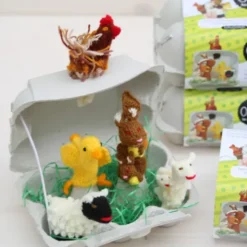 Fingerpüppchen gestrickt - OSTERN Geschenkset mit Geschichte