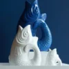 Fisch-Vase & Karaffe aus Keramik 2,7 l – Monsieur Carafon Rainbow Mint