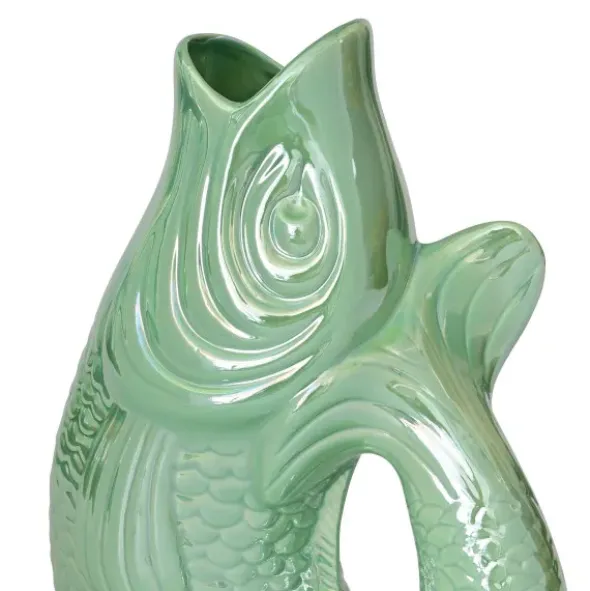 Fisch-Vase & Karaffe aus Keramik 2,7 l – Monsieur Carafon Rainbow Mint
