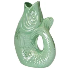 Fisch-Vase & Karaffe aus Keramik 2,7 l – Monsieur Carafon Rainbow Mint
