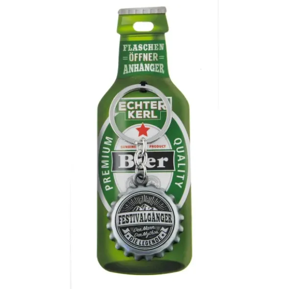 Flaschenöffner - Kronkorken Anhänger mit Spruch - Festivalgänger