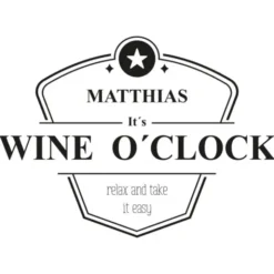 Flaschenverpackung Geschenkkiste Holz, Wine O'Clock + Gravur