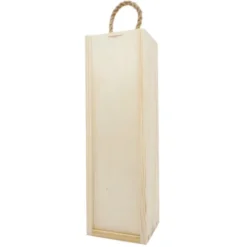 Flaschenverpackung Schiebedeckel + Tragekordel - Weinkiste Holz